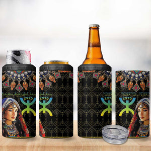 Assegwas Ameggaz Yennayer 4 in 1 Can Cooler Tumbler Women Amazigh - Berber Pattern