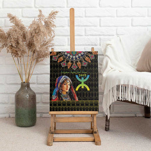 Assegwas Ameggaz Yennayer Canvas Wall Art Women Amazigh - Berber Pattern