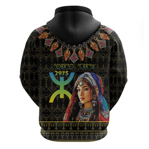 Assegwas Ameggaz Yennayer Hoodie Women Amazigh - Berber Pattern