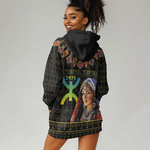 Assegwas Ameggaz Yennayer Hoodie Dress Women Amazigh - Berber Pattern