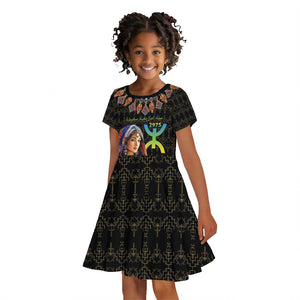 Assegwas Ameggaz Yennayer Kid Short Sleeve Dress Women Amazigh - Berber Pattern