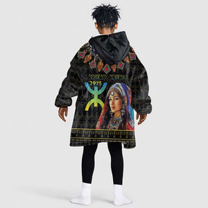 Assegwas Ameggaz Yennayer Kid Wearable Blanket Hoodie Women Amazigh - Berber Pattern