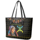Assegwas Ameggaz Yennayer Leather Tote Bag Women Amazigh - Berber Pattern