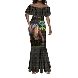 Assegwas Ameggaz Yennayer Mermaid Dress Women Amazigh - Berber Pattern