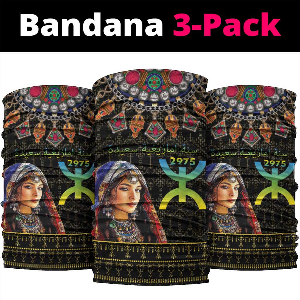 Assegwas Ameggaz Yennayer Neck Gaiter Women Amazigh - Berber Pattern LT15