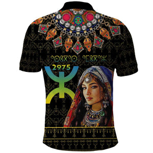 Assegwas Ameggaz Yennayer Polo Shirt Women Amazigh - Berber Pattern