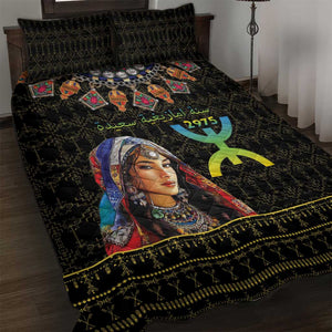 Assegwas Ameggaz Yennayer Quilt Bed Set Women Amazigh - Berber Pattern