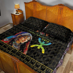 Assegwas Ameggaz Yennayer Quilt Bed Set Women Amazigh - Berber Pattern