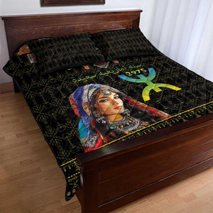 Assegwas Ameggaz Yennayer Quilt Bed Set Women Amazigh - Berber Pattern