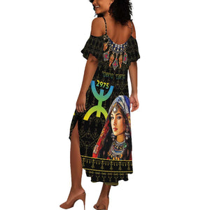 Assegwas Ameggaz Yennayer Summer Maxi Dress Women Amazigh - Berber Pattern