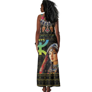 Assegwas Ameggaz Yennayer Tank Maxi Dress Women Amazigh - Berber Pattern