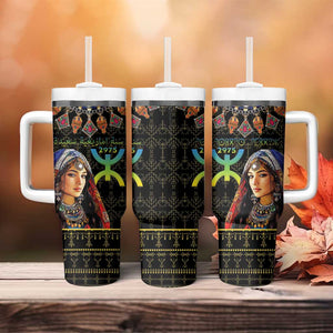 Assegwas Ameggaz Yennayer Tumbler With Handle Women Amazigh - Berber Pattern