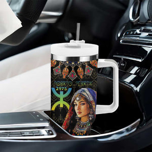 Assegwas Ameggaz Yennayer Tumbler With Handle Women Amazigh - Berber Pattern