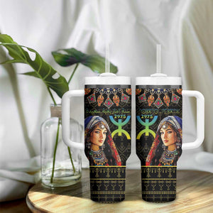 Assegwas Ameggaz Yennayer Tumbler With Handle Women Amazigh - Berber Pattern