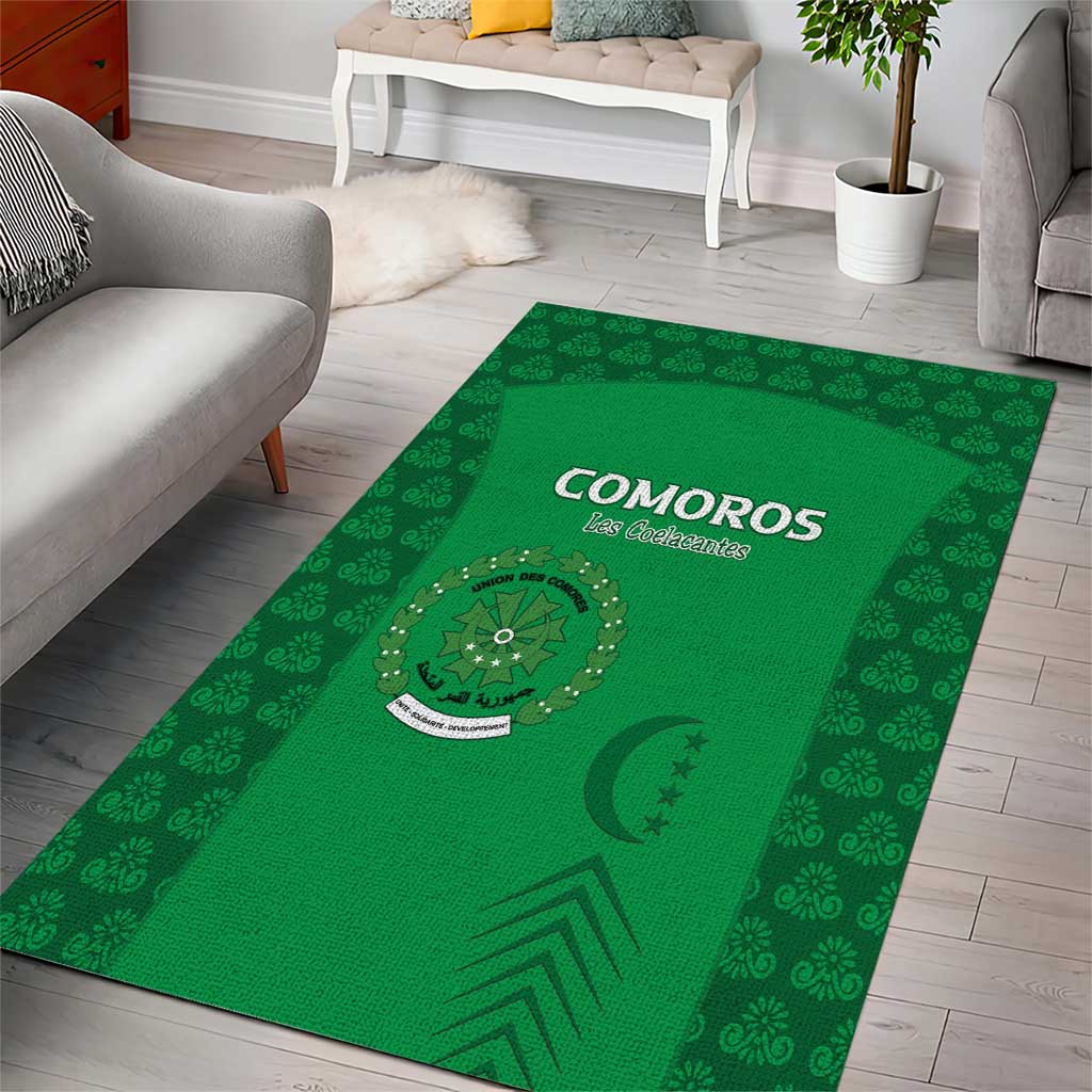 Comoros Football Area Rug Go Champions Green Les Coelacantes - African Pride