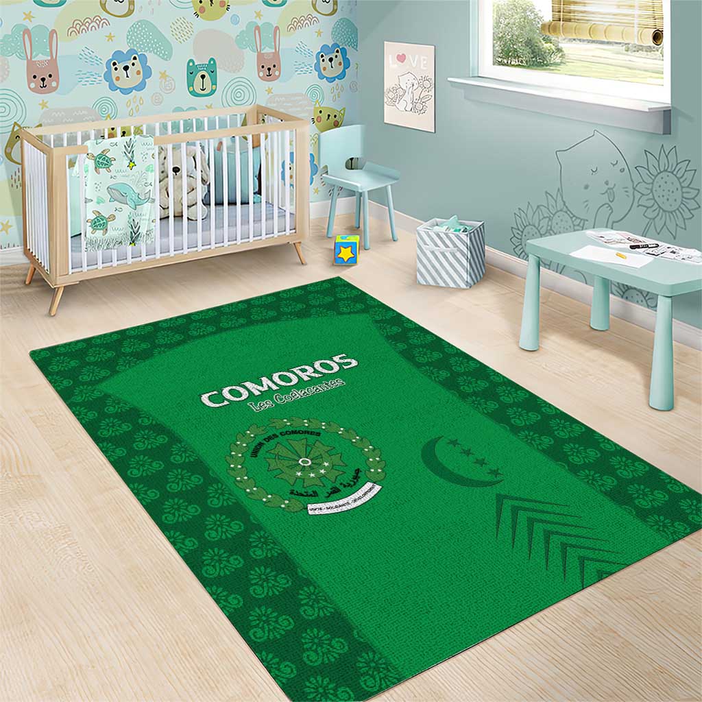 Comoros Football Area Rug Go Champions Green Les Coelacantes - African Pride