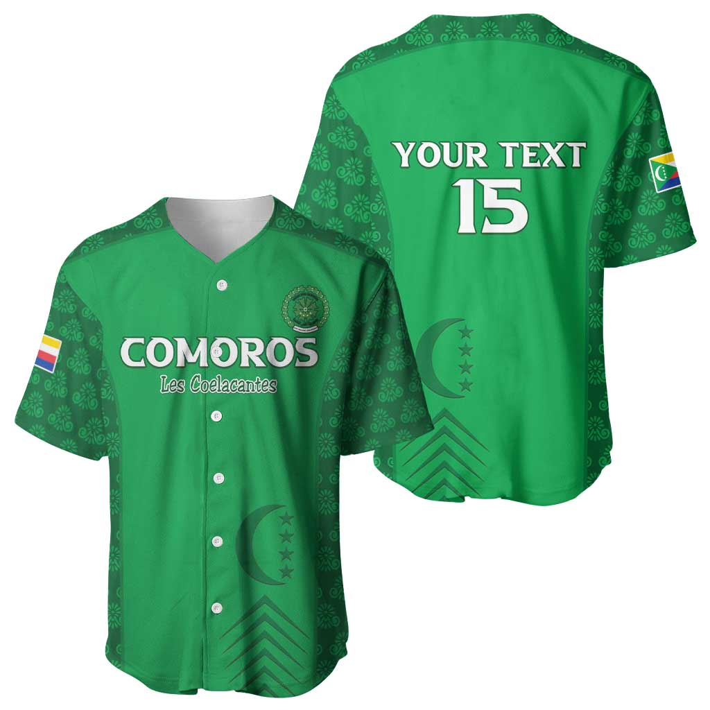Custom Comoros Football Baseball Jersey Go Champions Green Les Coelacantes LT15