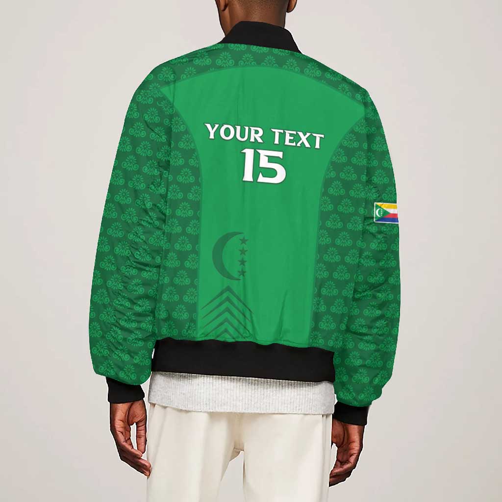 Custom Comoros Football Bomber Jacket Go Champions Green Les Coelacantes - African Pride