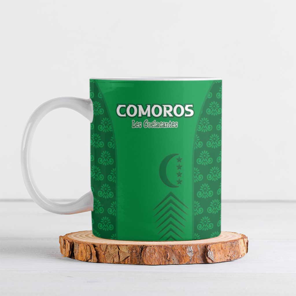 Custom Comoros Football Ceramic Mug Go Champions Green Les Coelacantes - African Pride