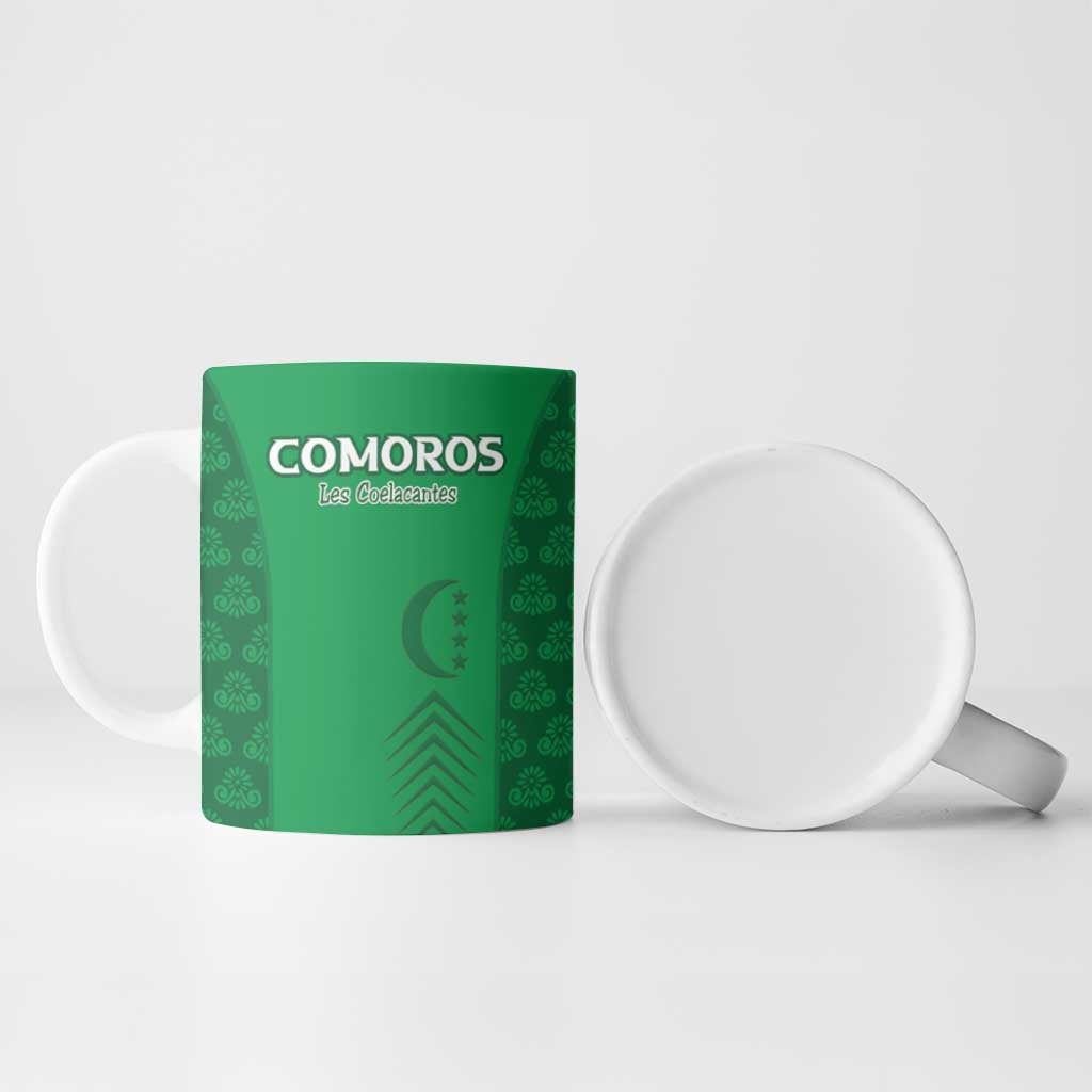 Custom Comoros Football Ceramic Mug Go Champions Green Les Coelacantes - African Pride