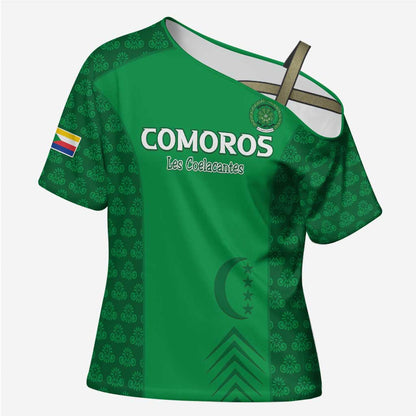 Custom Comoros Football Cross Shoulder Shirt Go Champions Green Les Coelacantes - African Pride