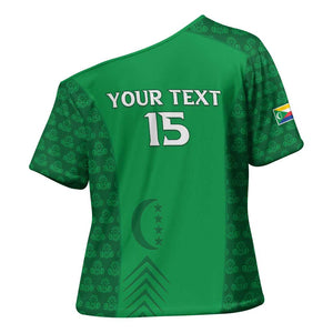 Custom Comoros Football Cross Shoulder Shirt Go Champions Green Les Coelacantes - African Pride