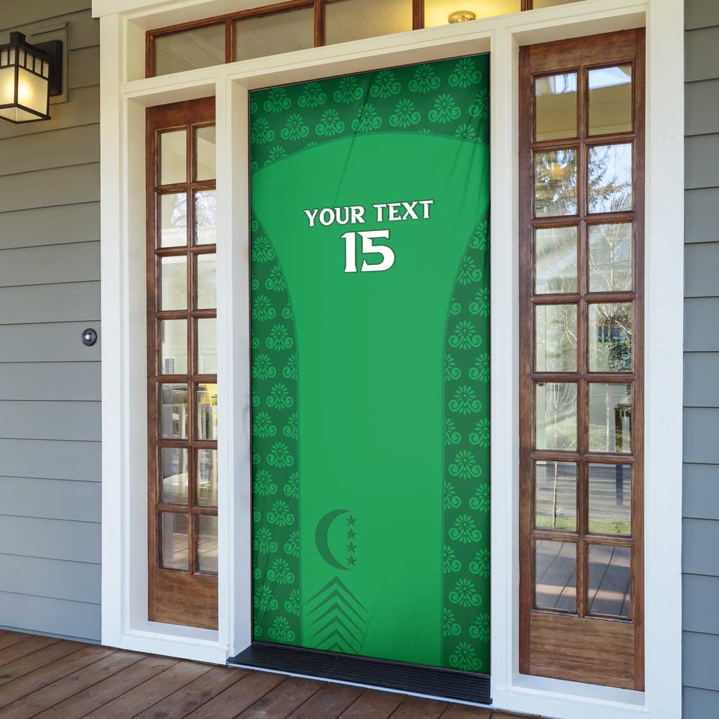 Custom Comoros Football Door Cover Go Champions Green Les Coelacantes - African Pride