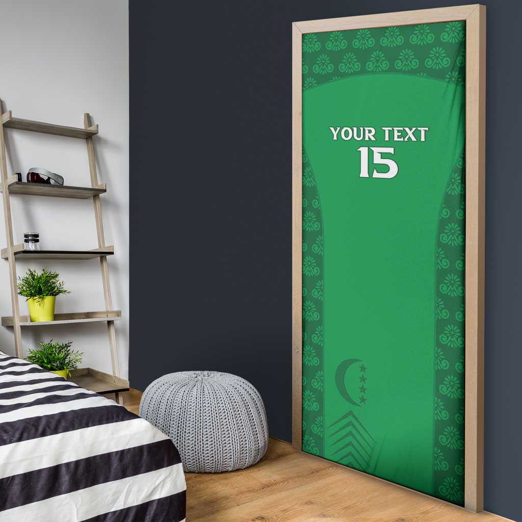Custom Comoros Football Door Cover Go Champions Green Les Coelacantes - African Pride
