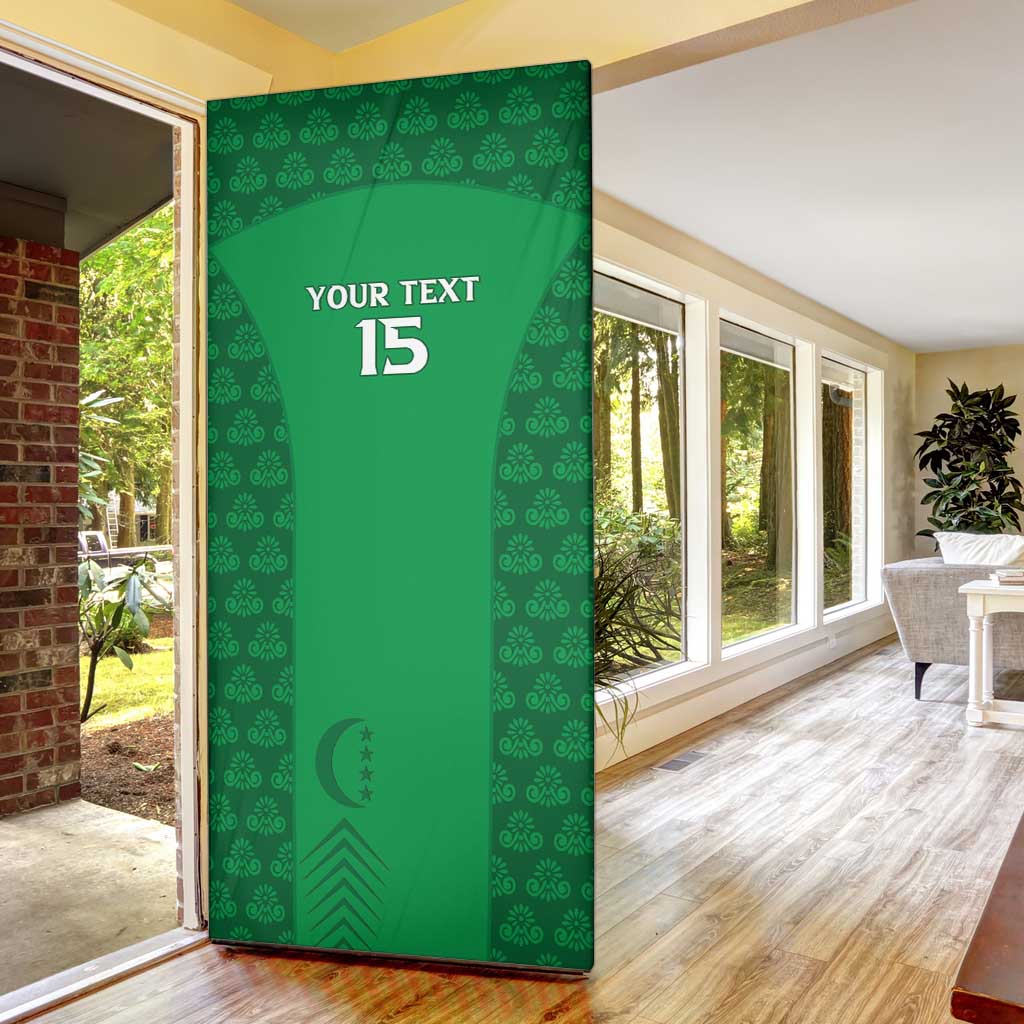 Custom Comoros Football Door Cover Go Champions Green Les Coelacantes - African Pride