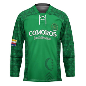 Custom Comoros Football Hockey Jersey Go Champions Green Les Coelacantes - African Pride