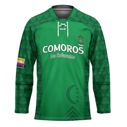 Custom Comoros Football Hockey Jersey Go Champions Green Les Coelacantes - African Pride