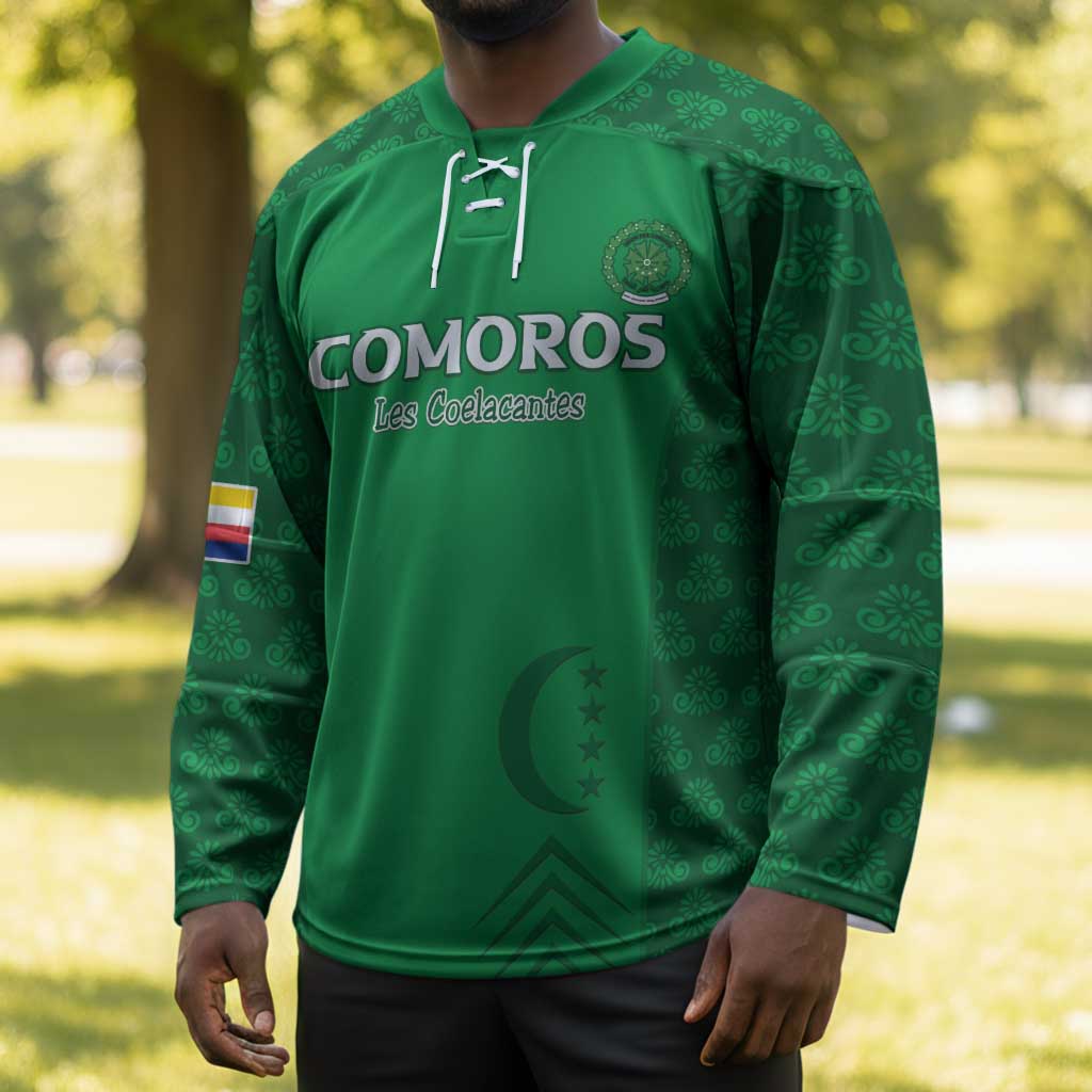 Custom Comoros Football Hockey Jersey Go Champions Green Les Coelacantes - African Pride