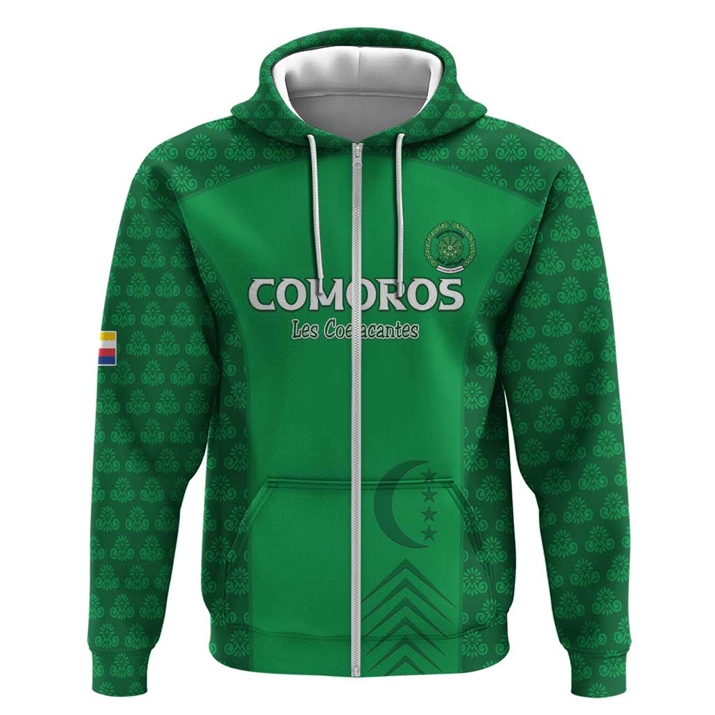 Custom Comoros Football Hoodie Go Champions Green Les Coelacantes - African Pride