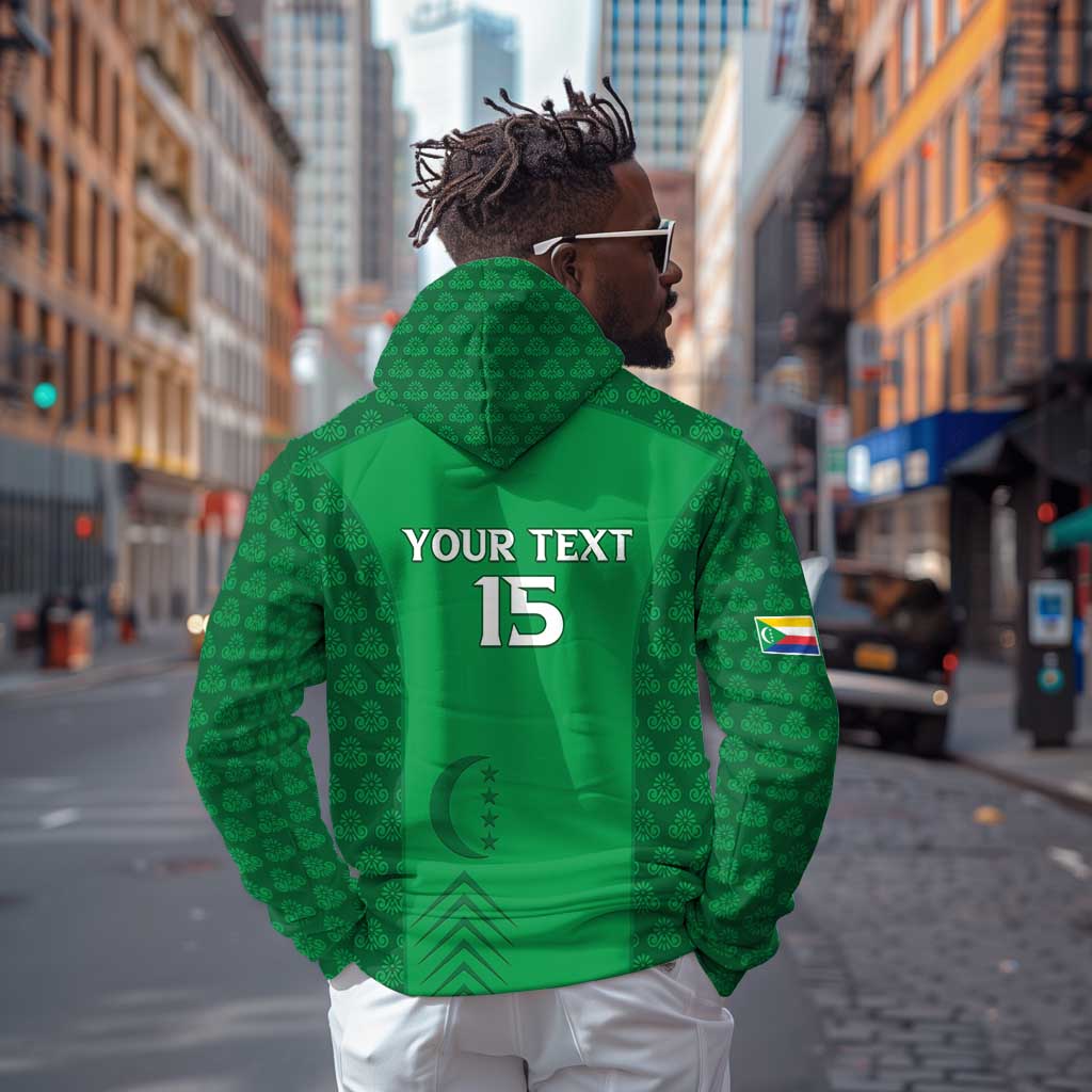 Custom Comoros Football Hoodie Go Champions Green Les Coelacantes - African Pride