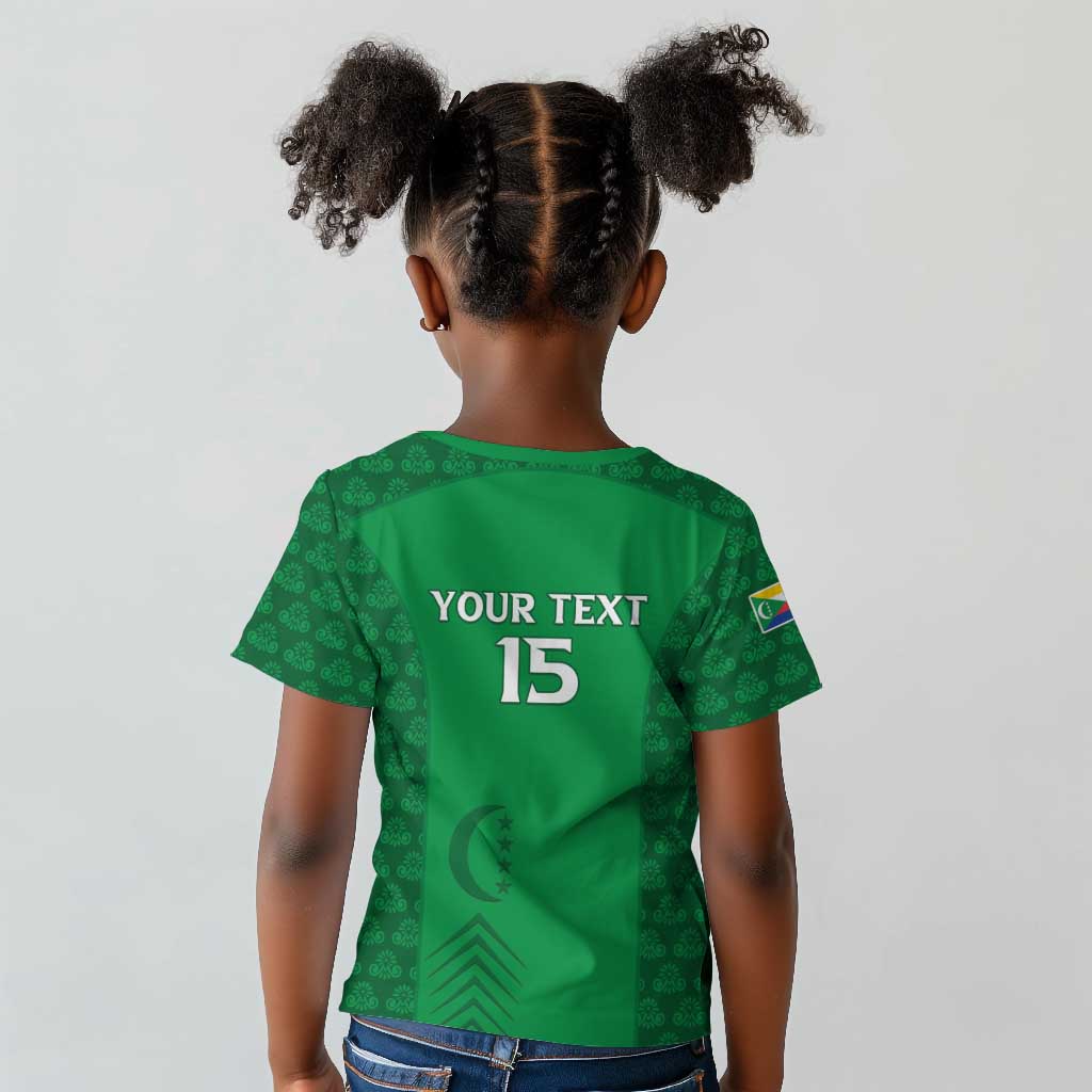 Custom Comoros Football Kid T shirt Go Champions Green Les Coelacantes LT15