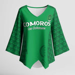 Custom Comoros Football Kimono Sleeve Blouse Go Champions Green Les Coelacantes - African Pride