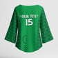 Custom Comoros Football Kimono Sleeve Blouse Go Champions Green Les Coelacantes - African Pride