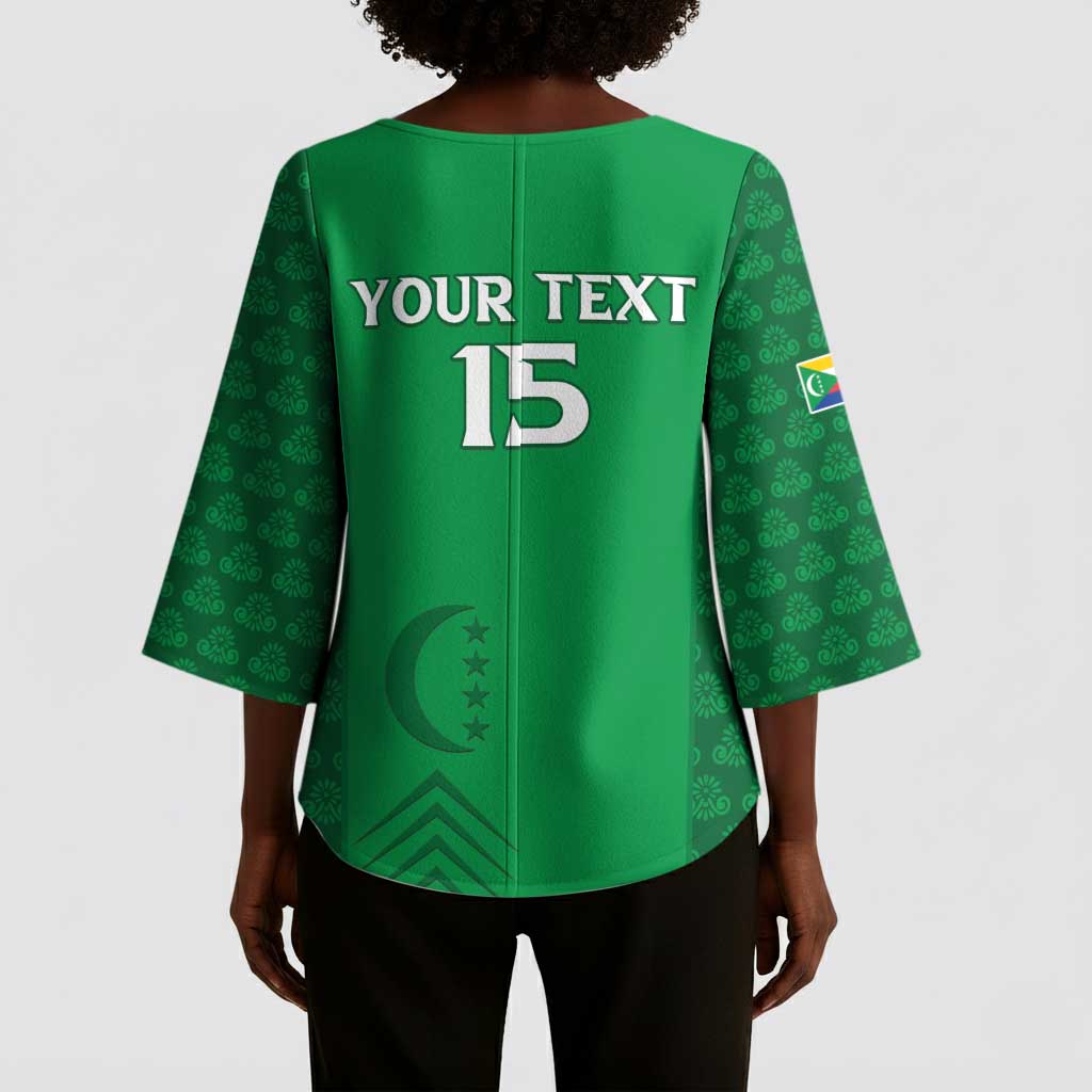 Custom Comoros Football Kimono Sleeve Blouse Go Champions Green Les Coelacantes - African Pride