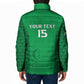 Custom Comoros Football Padded Jacket Go Champions Green Les Coelacantes - African Pride