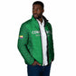 Custom Comoros Football Padded Jacket Go Champions Green Les Coelacantes - African Pride