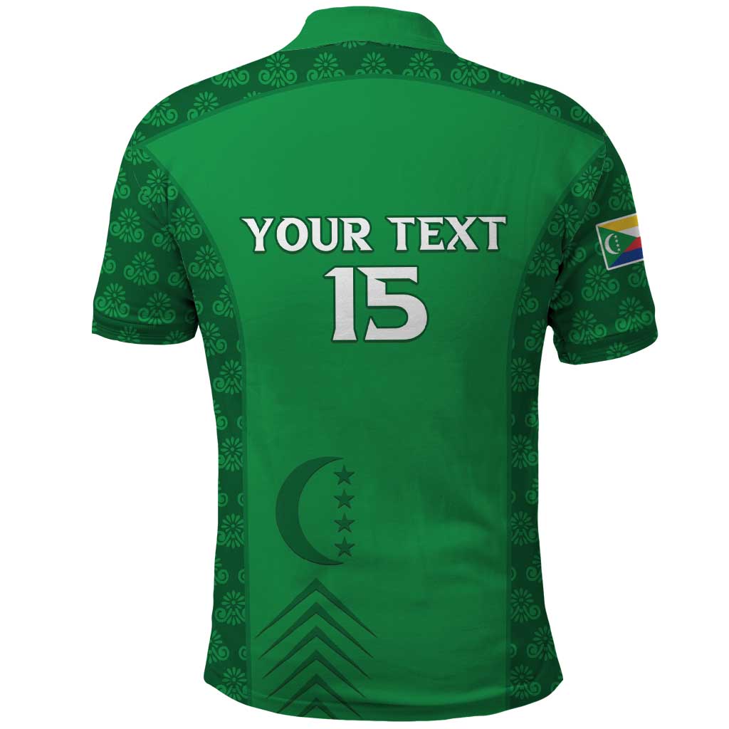 Custom Comoros Football Polo Shirt Go Champions Green Les Coelacantes LT15