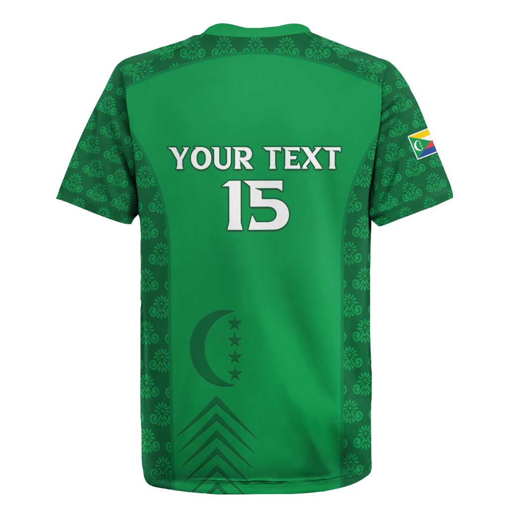Custom Comoros Football Rugby Jersey Go Champions Green Les Coelacantes LT15