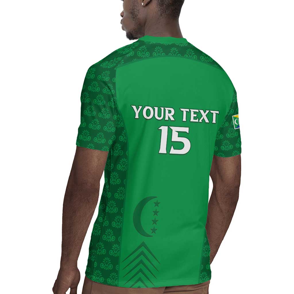Custom Comoros Football Rugby Jersey Go Champions Green Les Coelacantes LT15