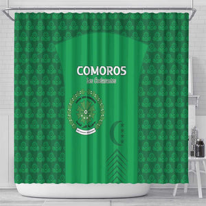 Comoros Football Shower Curtain Go Champions Green Les Coelacantes - African Pride
