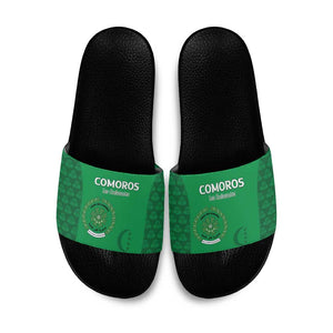 Comoros Football Slide Sandals Go Champions Green Les Coelacantes - African Pride