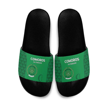 Comoros Football Slide Sandals Go Champions Green Les Coelacantes - African Pride