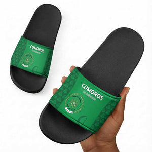 Comoros Football Slide Sandals Go Champions Green Les Coelacantes - African Pride