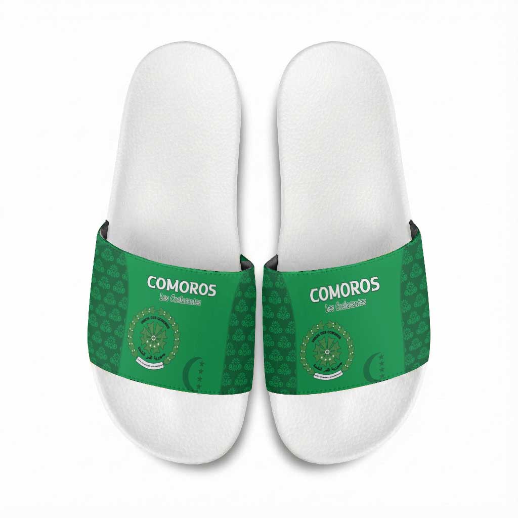 Comoros Football Slide Sandals Go Champions Green Les Coelacantes - African Pride