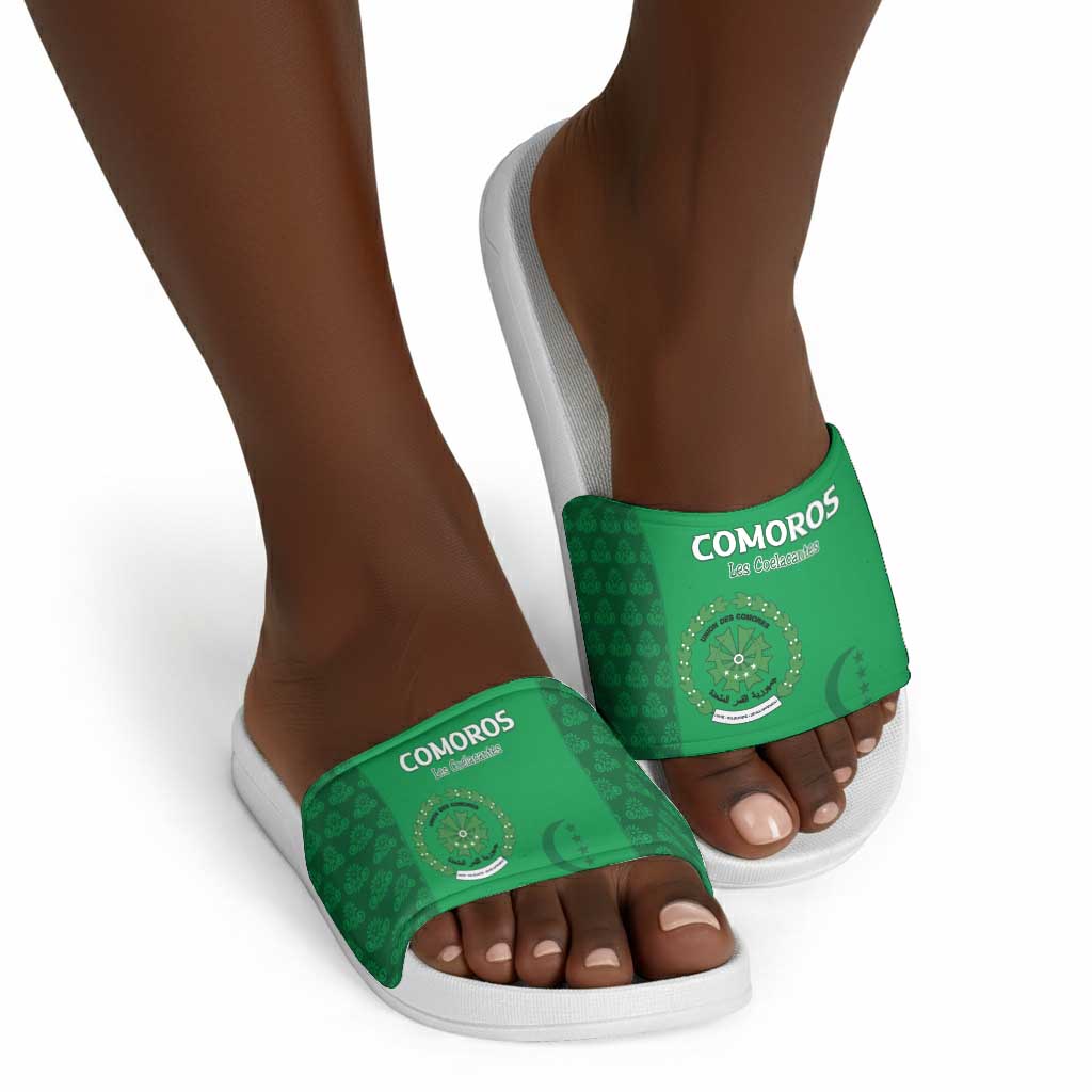 Comoros Football Slide Sandals Go Champions Green Les Coelacantes - African Pride