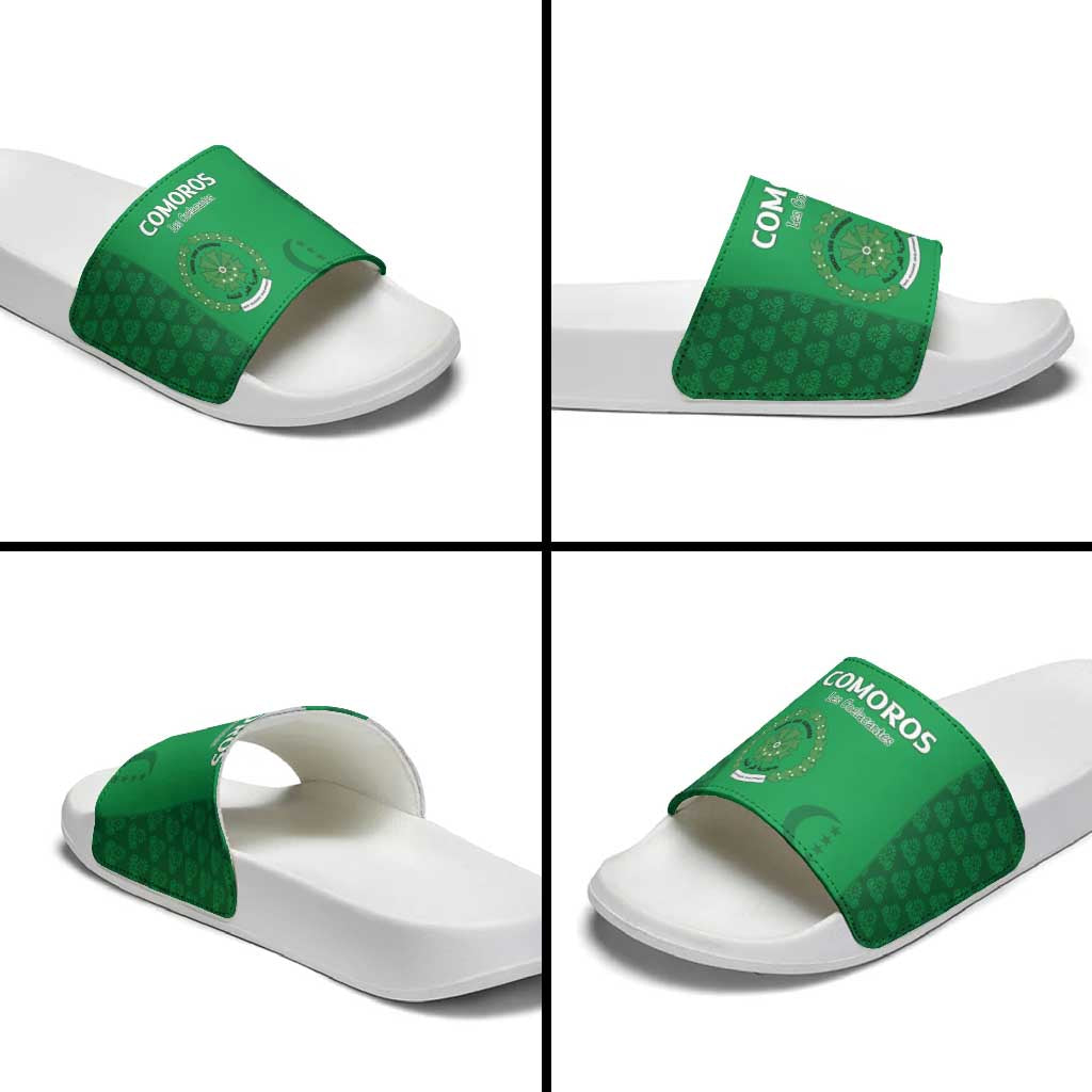 Comoros Football Slide Sandals Go Champions Green Les Coelacantes - African Pride